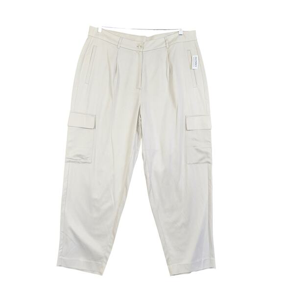 Old Navy Womens Extra High Waisted Taylor Cargo Trousers Size XL Silver Gray NWT - Picture 2 of 14